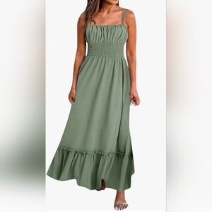 NWOT Green Maxi Dress with Pockets sz XL